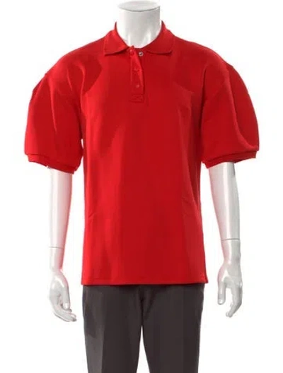 Pre-owned Tibi Collar Short Sleeve Polo Shirt In Red