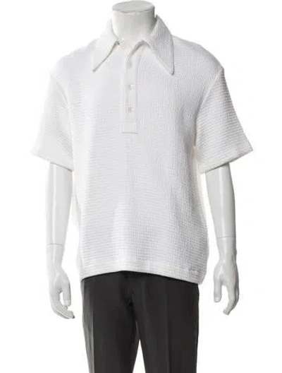 Pre-owned Tibi Collar Short Sleeve Polo Shirt In White
