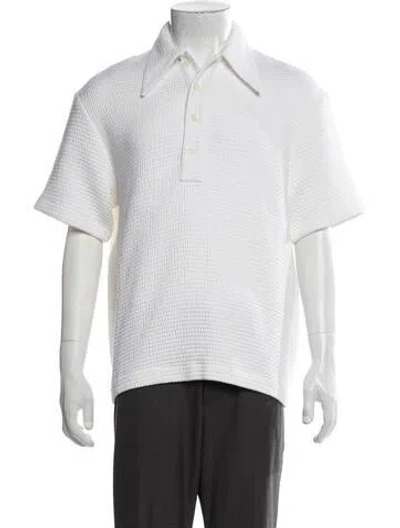 Pre-owned Tibi Collar Short Sleeve Polo Shirt In White
