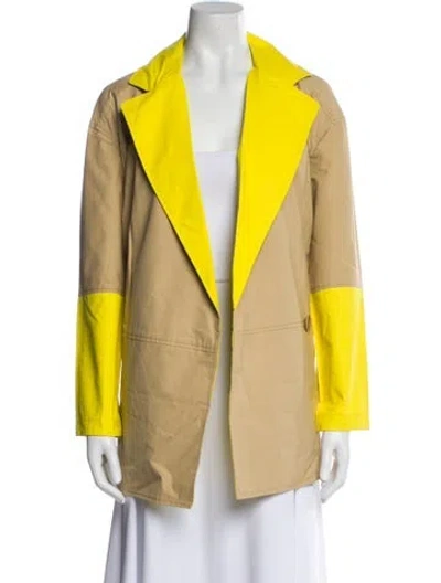 Pre-owned Tibi Colorblock Pattern Blazer In Yellow