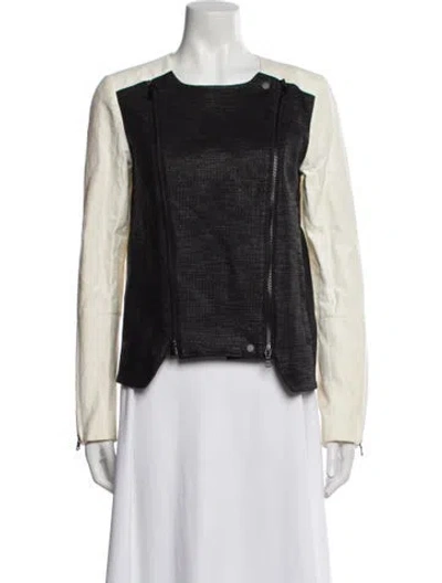 Pre-owned Tibi Colorblock Pattern Jacket In Black