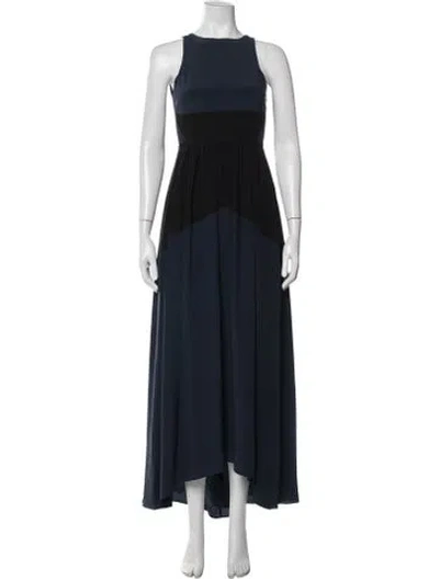 Pre-owned Tibi Colorblock Pattern Long Dress In Blue
