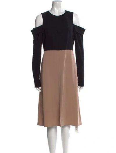 Pre-owned Tibi Colorblock Pattern Midi Length Dress In Black