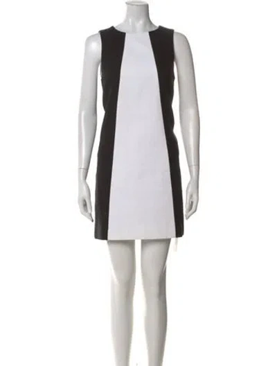 Pre-owned Tibi Colorblock Pattern Mini Dress In Black