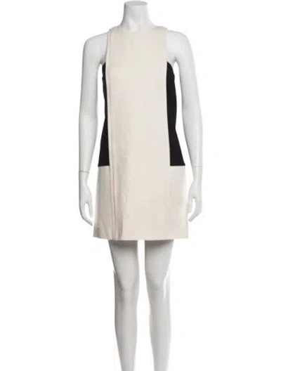 Pre-owned Tibi Colorblock Pattern Mini Dress In Black