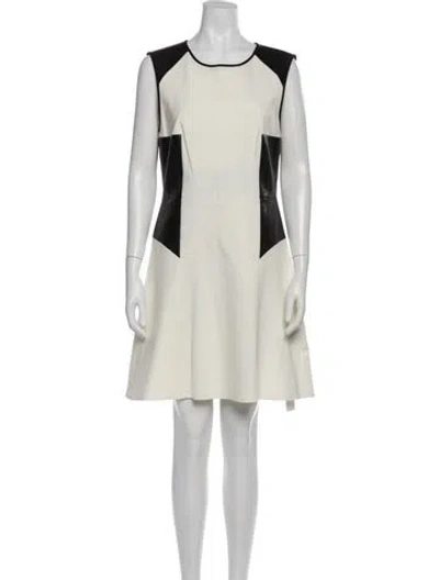 Pre-owned Tibi Colorblock Pattern Mini Dress In White