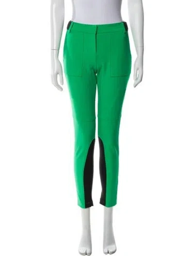 Pre-owned Tibi Colorblock Pattern Skinny Leg Pants In Green