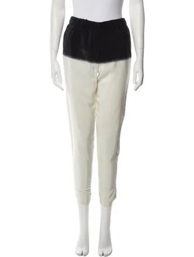 Pre-owned Tibi Colorblock Pattern Skinny Leg Pants In White