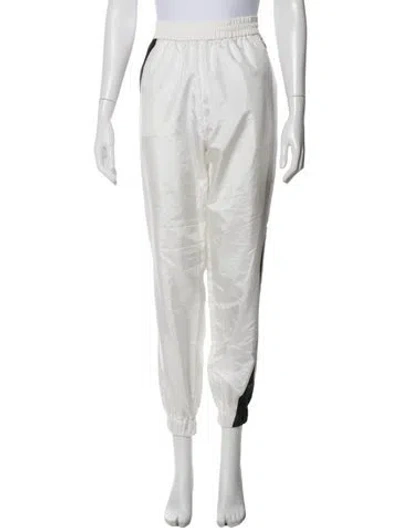 Pre-owned Tibi Colorblock Pattern Skinny Leg Pants In White
