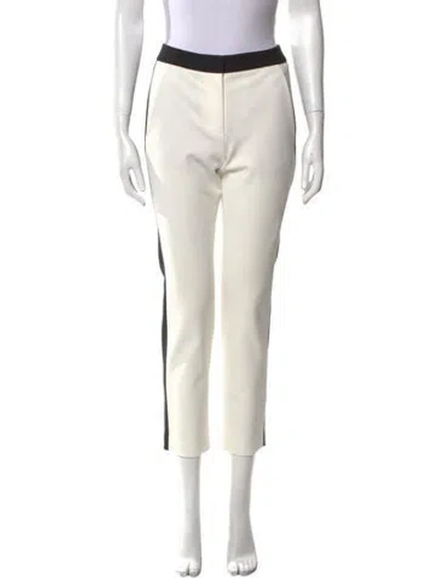 Pre-owned Tibi Colorblock Pattern Straight Leg Pants In White