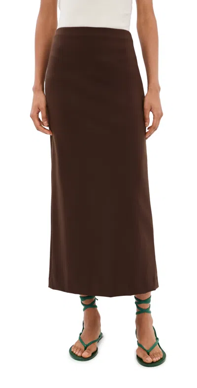 Tibi Compact Pencil Skirt Brown