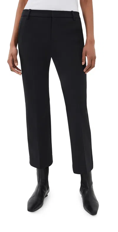 Tibi Compact Tech Knit Cropped Bootcut Pants Black