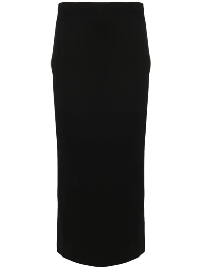 Tibi Compact Ultra Midi Skirt In Black