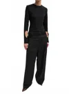 Tibi Compact Ultra Stretch Half Moon Top In Black In Black