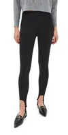 Tibi Compact Ultra Stretch Knit Stirrup Leggings Black In Black