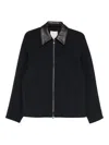 Tibi Contrast-collar Jacket In Blue