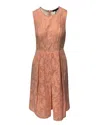 Tibi Coral Pleated Dress In Orange
