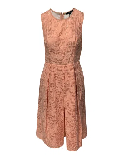 Tibi Coral Pleated Dress In Pink