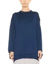 Tibi Corded Sweater Oversized Tunic Pullover In Blue