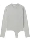 Tibi Cotton Bodysuit In Grey