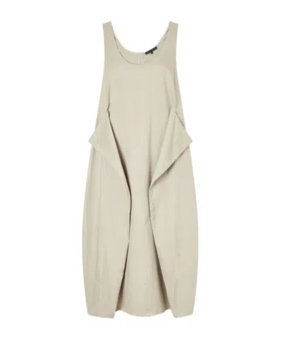Tibi Cotton-poplin Midi Dress In Neutral