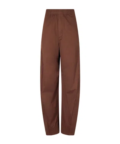 Tibi Garment-dyed Cotton-blend Gabardine Wide-leg Pants In Brown