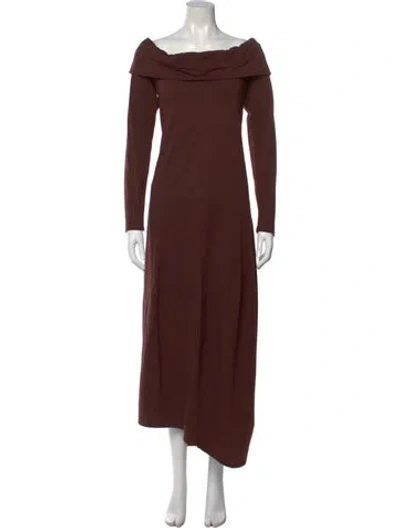 Pre-owned Tibi Cowl Neck Long Dress In Brown