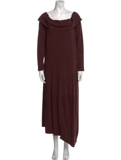 Pre-owned Tibi Cowl Neck Long Dress W/ Tags In Brown