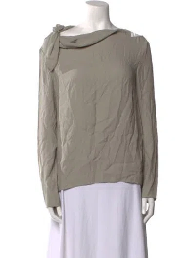 Pre-owned Tibi Cowl Neck Long Sleeve Blouse W/ Tags In Gray