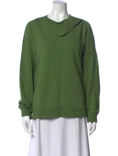 Pre-owned Tibi Cowl Neck Long Sleeve Sweatshirt In Green