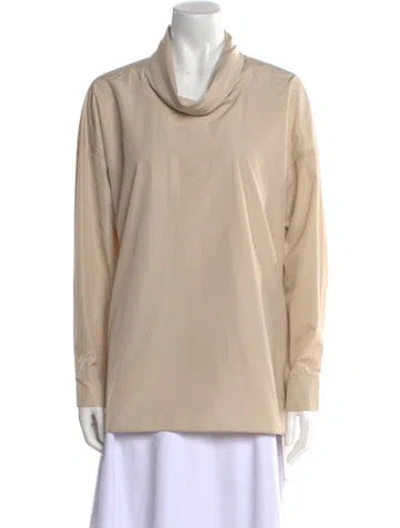 Pre-owned Tibi Cowl Neck Long Sleeve Sweatshirt In Neutral