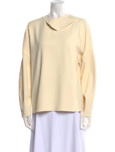 Pre-owned Tibi Cowl Neck Long Sleeve Sweatshirt In Neutral