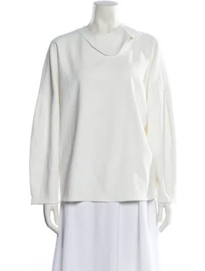 Pre-owned Tibi Cowl Neck Long Sleeve Sweatshirt In Neutral