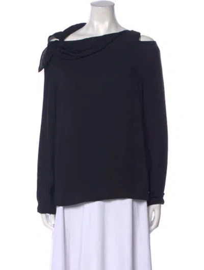 Pre-owned Tibi Cowl Neck Long Sleeve Top W/ Tags In Black