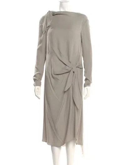 Pre-owned Tibi Cowl Neck Midi Length Dress W/ Tags In Gray