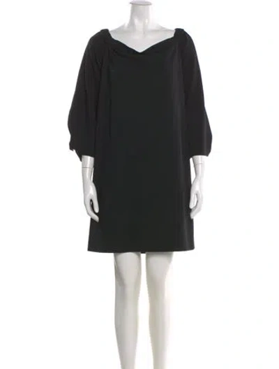 Pre-owned Tibi Cowl Neck Mini Dress In Black