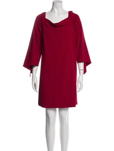 Pre-owned Tibi Cowl Neck Mini Dress In Red
