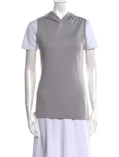 Pre-owned Tibi Cowl Neck Short Sleeve T-shirt In Purple