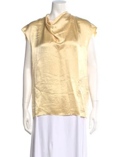 Pre-owned Tibi Cowl Neck Sleeveless Blouse In Neutral