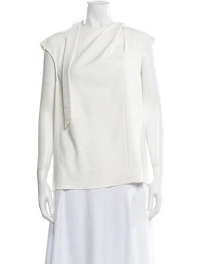 Pre-owned Tibi Cowl Neck Sleeveless Blouse In White