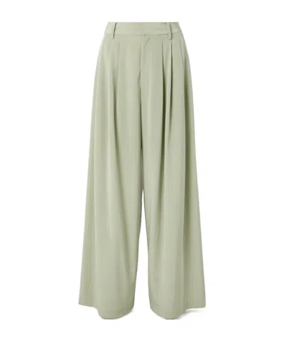 Tibi Crepe De Chine Wide-leg Pants In Green