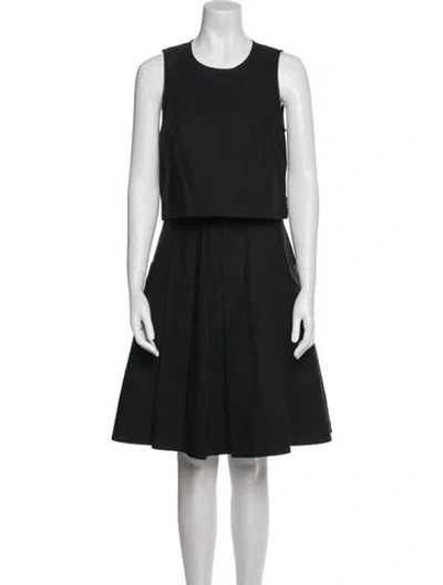 Pre-owned Tibi Crew Neck Knee-length Dress In Black