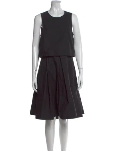 Pre-owned Tibi Crew Neck Knee-length Dress In Black