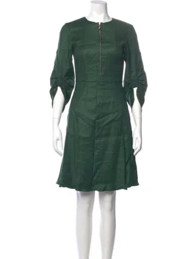 Pre-owned Tibi Crew Neck Knee-length Dress In Green