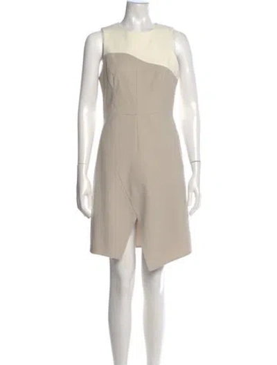 Pre-owned Tibi Crew Neck Knee-length Dress In Neutral
