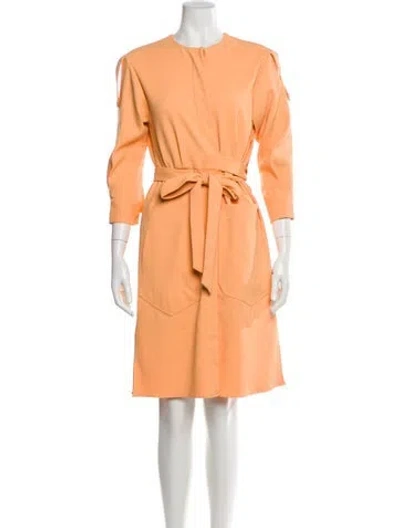 Pre-owned Tibi Crew Neck Knee-length Dress In Orange