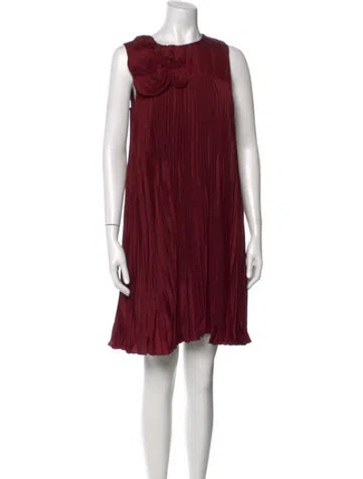 Pre-owned Tibi Crew Neck Knee-length Dress W/ Tags In Burgundy
