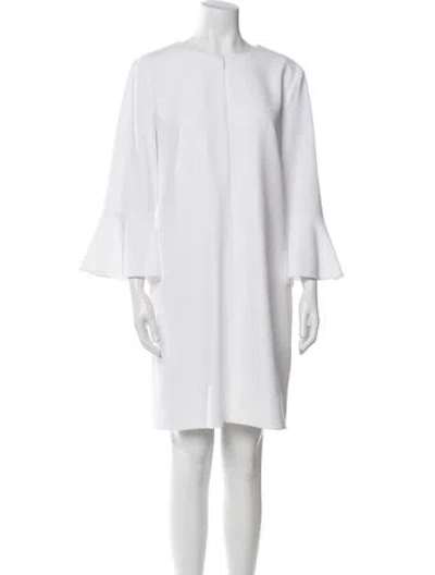 Pre-owned Tibi Crew Neck Knee-length Dress In White