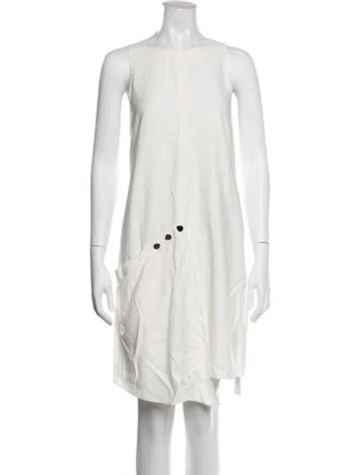 Pre-owned Tibi Crew Neck Knee-length Dress In White