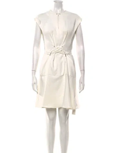 Pre-owned Tibi Crew Neck Knee-length Dress In White